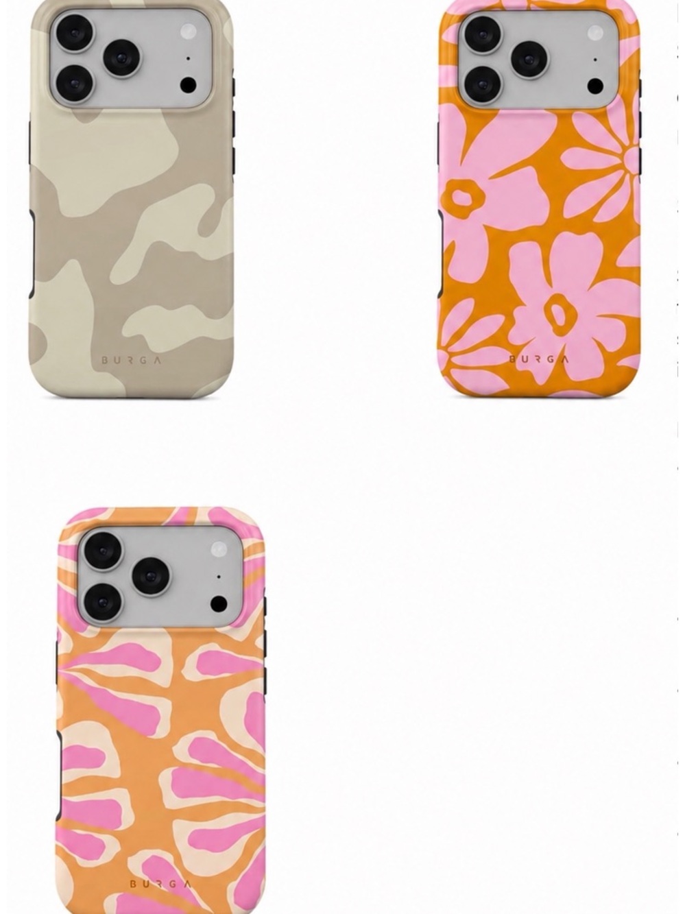 BURGA Tough iPhone 17 Pro Case Bundle NWOT | 3 Cases | Designer Phone Covers